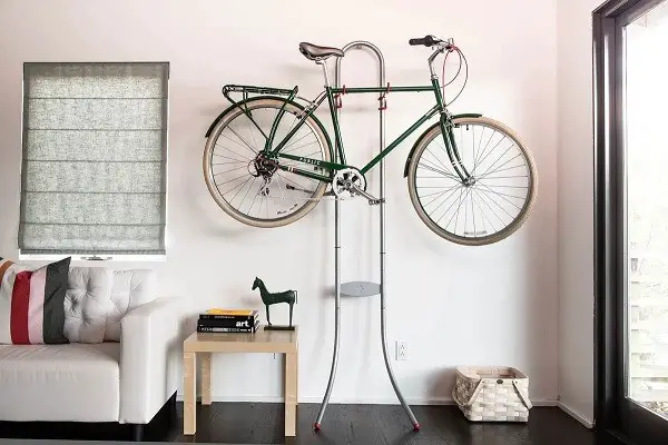 manter a sua bicicleta dentro de casa no Inverno